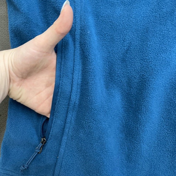 Columbia Fleece Jacket Size XL Full Zip Mock Neck Pockets Teal EUC FS Charity - Picture 7 of 10